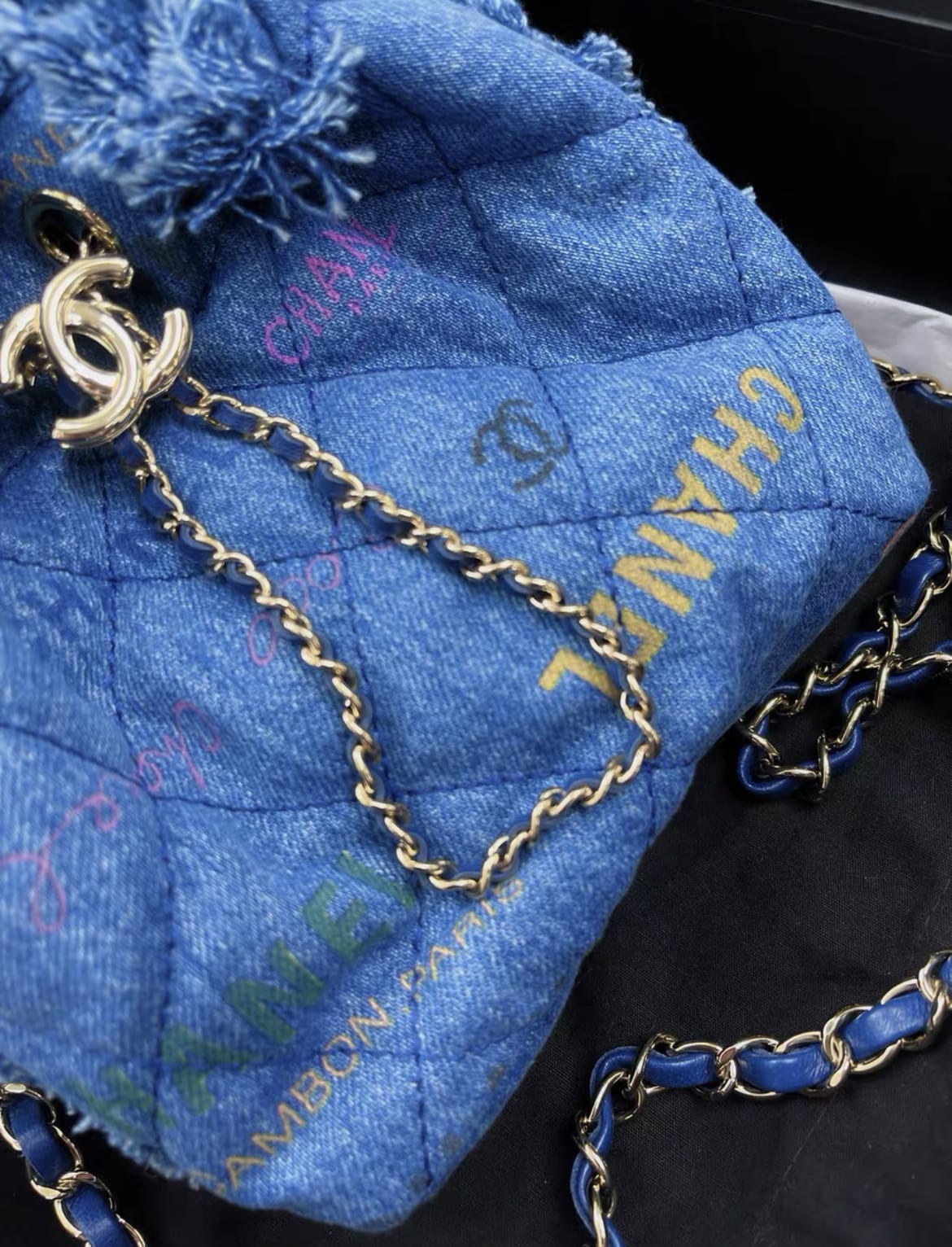 Chanel Quilted Gold Shoulder Bag Quilted