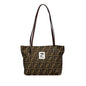 Fendi Zucca Nylon Leather Tote Bag