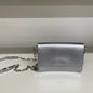 Prada Saffiano Leather Crossbody Bag,Silver