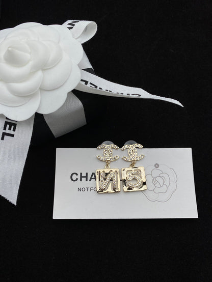 number 5 earrings