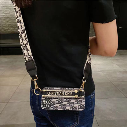 Wrist strap crossbody phone case