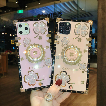 Rhinestone Bracket Square Phone Case