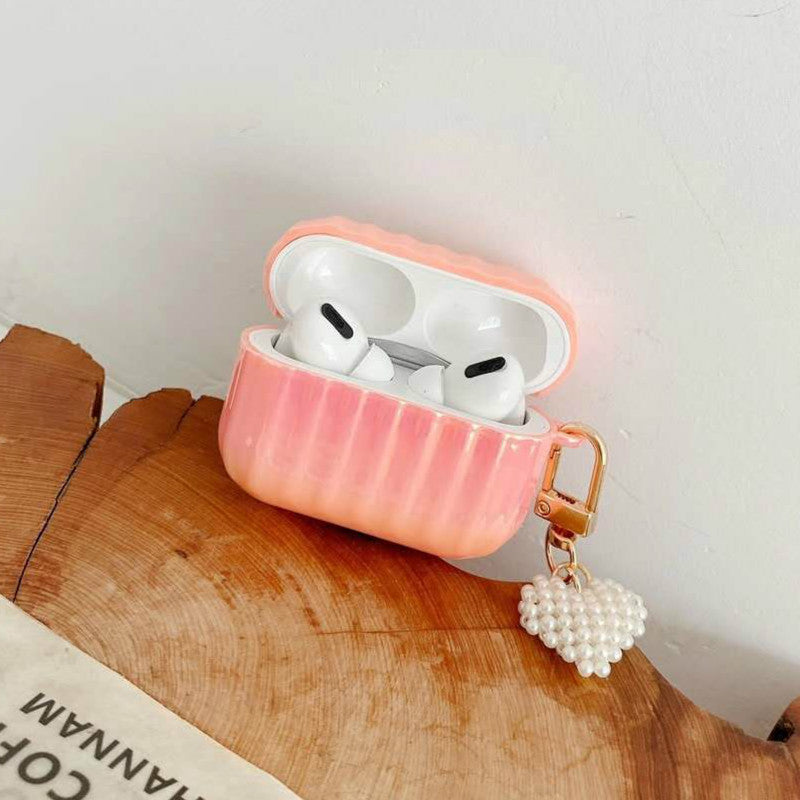 Colorful  Pearl love pendant Airpods case