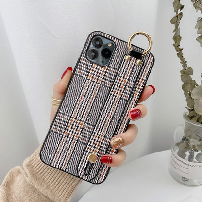 Retro Check Wristband Phone Case for Samsung