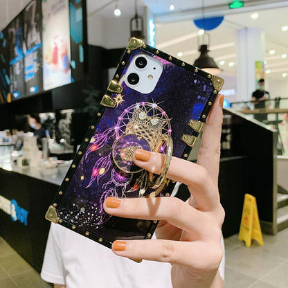 Owl square bracket phone case for huawei