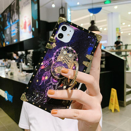 Owl square bracket phone case for huawei