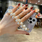 Glitter pearl bracelet phone case for iphone