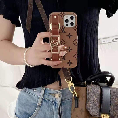 Vintage letter wrist phone case For iphone