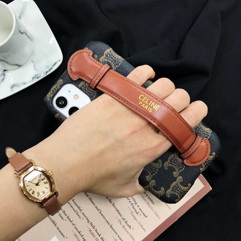 Contrast color wristband phone case