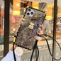Marble square lanyard phone case for iphone