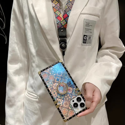 Retro Blu-ray bracket lanyard phone case