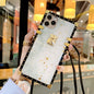 Marble square lanyard phone case for iphone