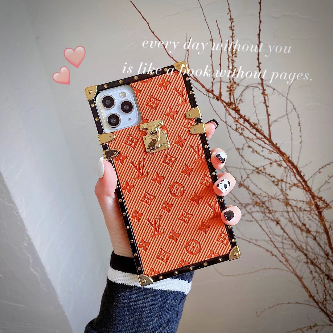 Vintage embossed square phone case