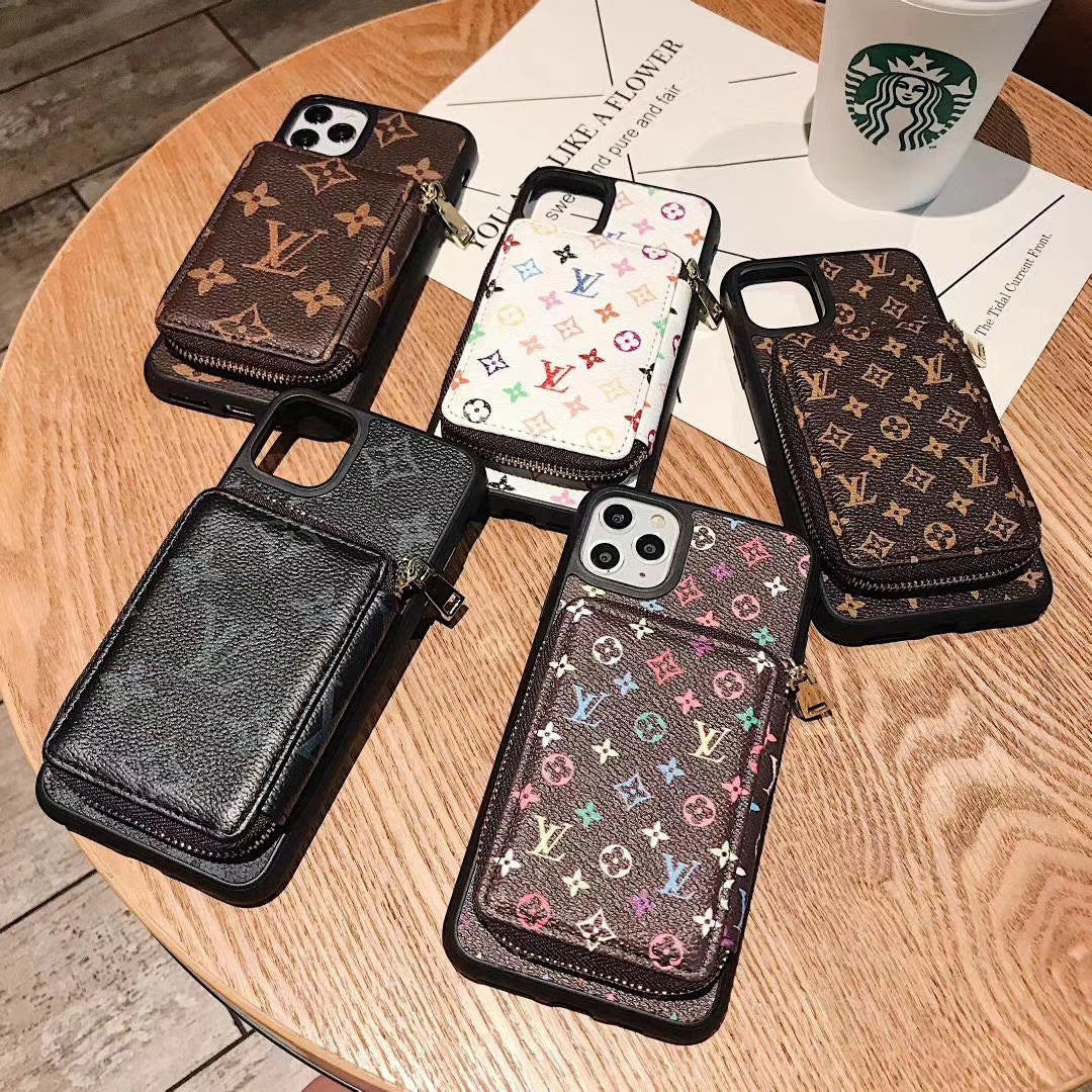 Retro pattern coin purse phone case