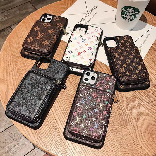 Retro pattern coin purse phone case
