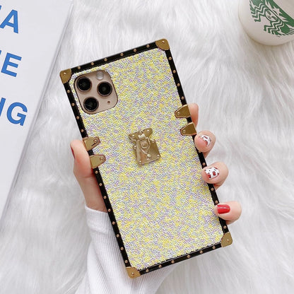 Fashion color beads square phone case for iphone