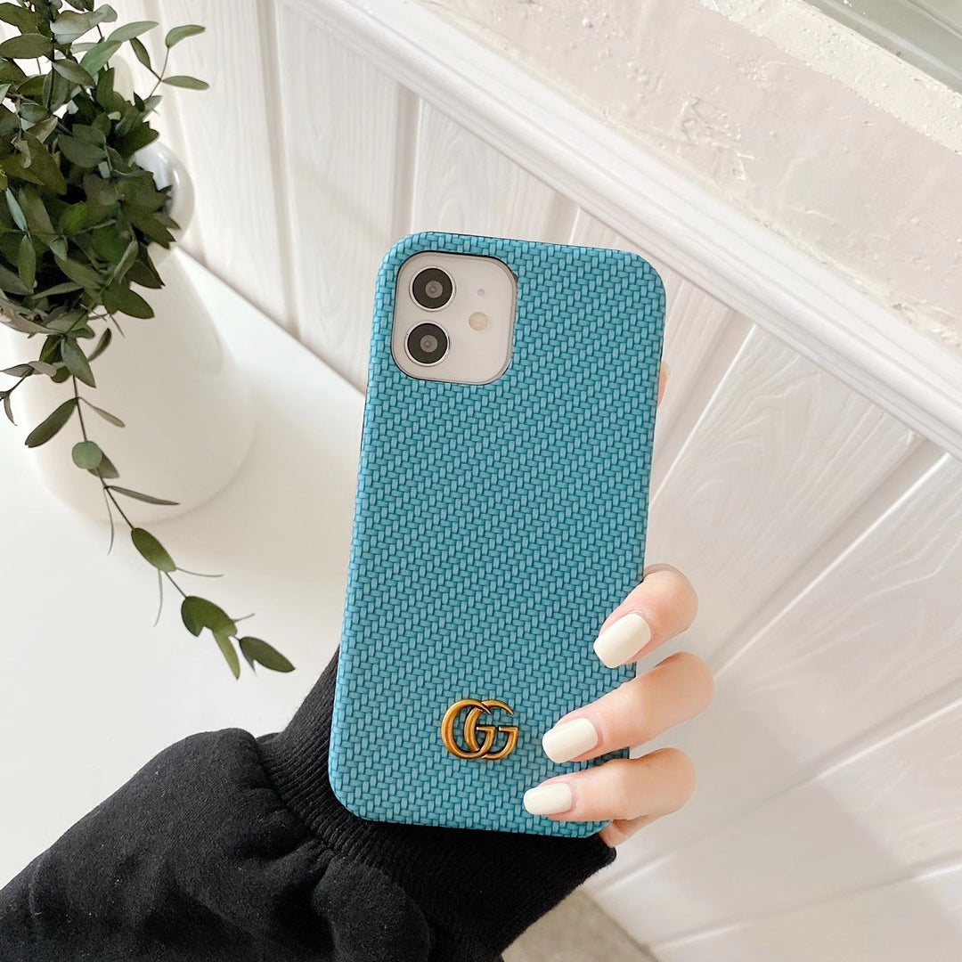 Fashion woven leather phone case