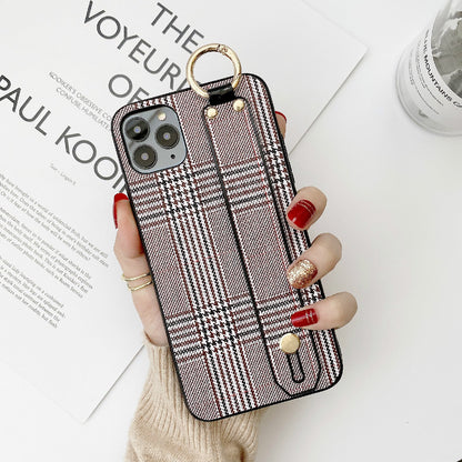 Retro Check Wristband Phone Case for Samsung