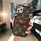 Leather stitching lanyard phone case for iPhone