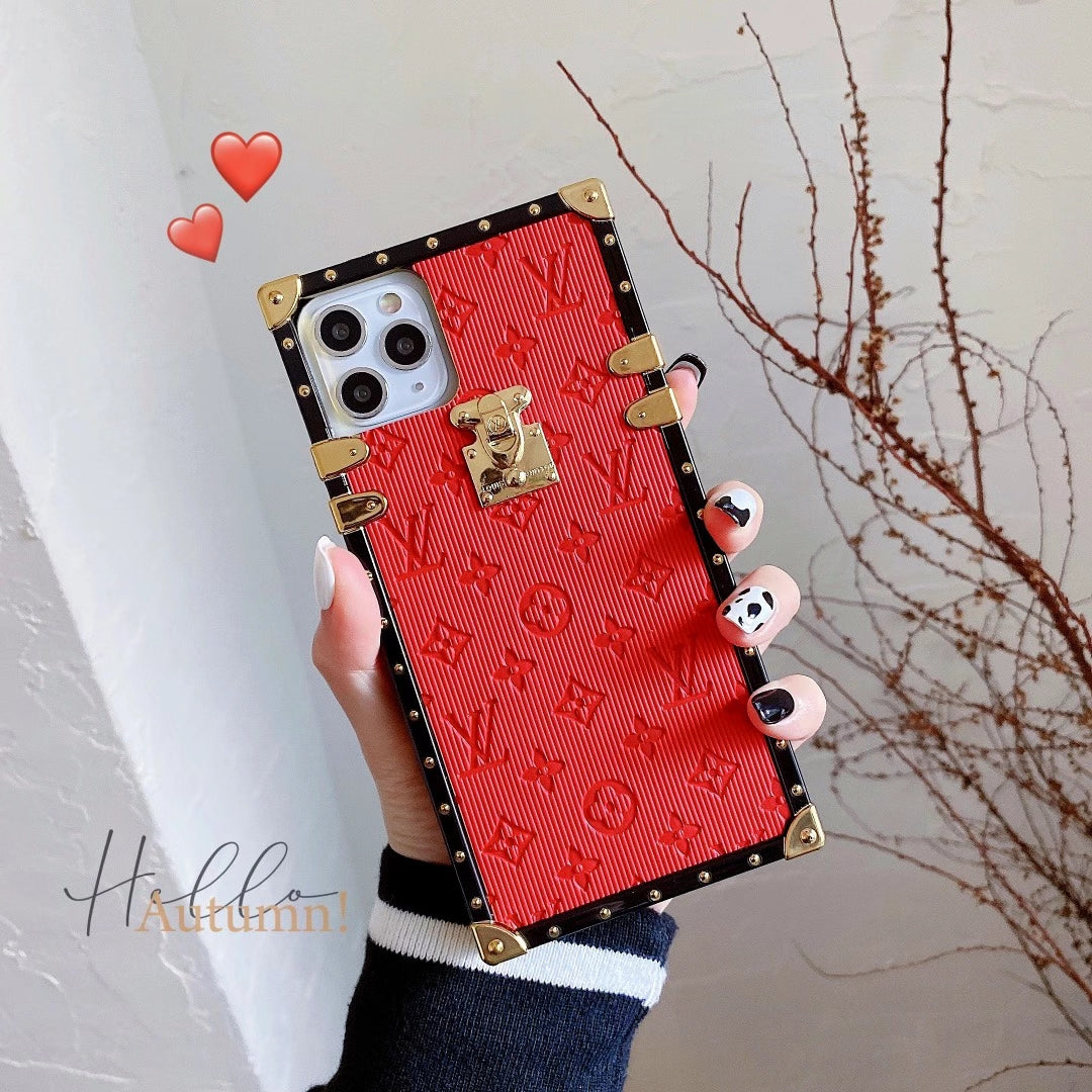 Vintage embossed square phone case
