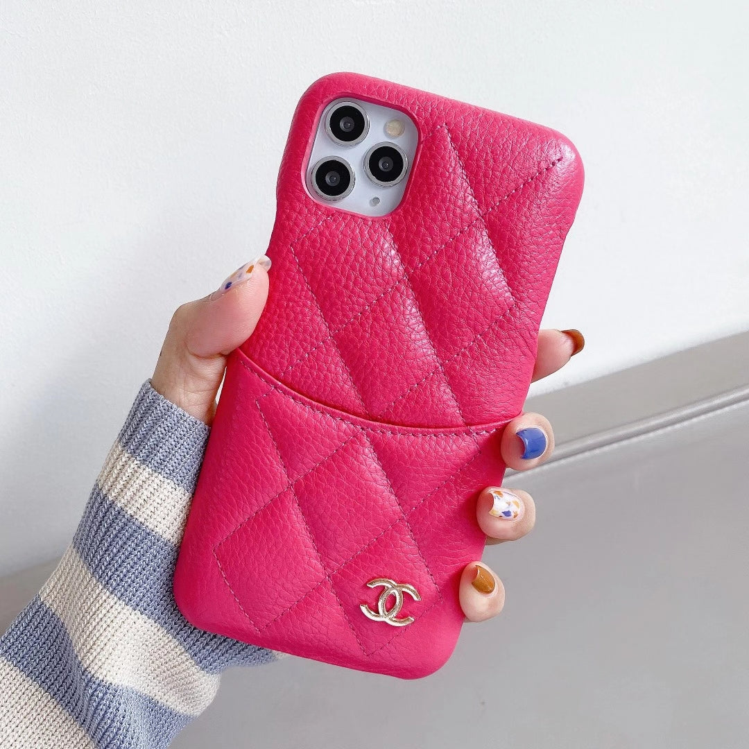 Luxury leather card pocket phone case
