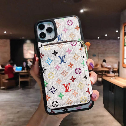 Retro pattern coin purse phone case