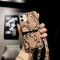 Snakeskin wallet hanging chain phone case