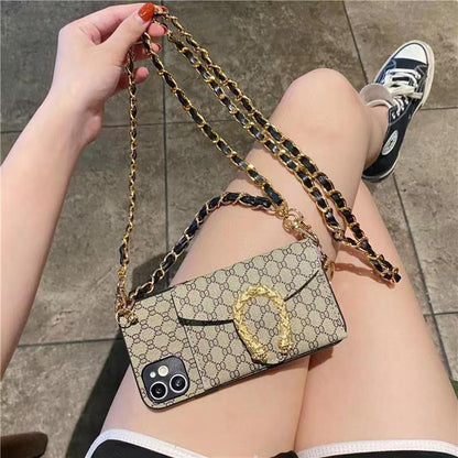 New Luxury  Insert card Crossbody phone case for iPhone