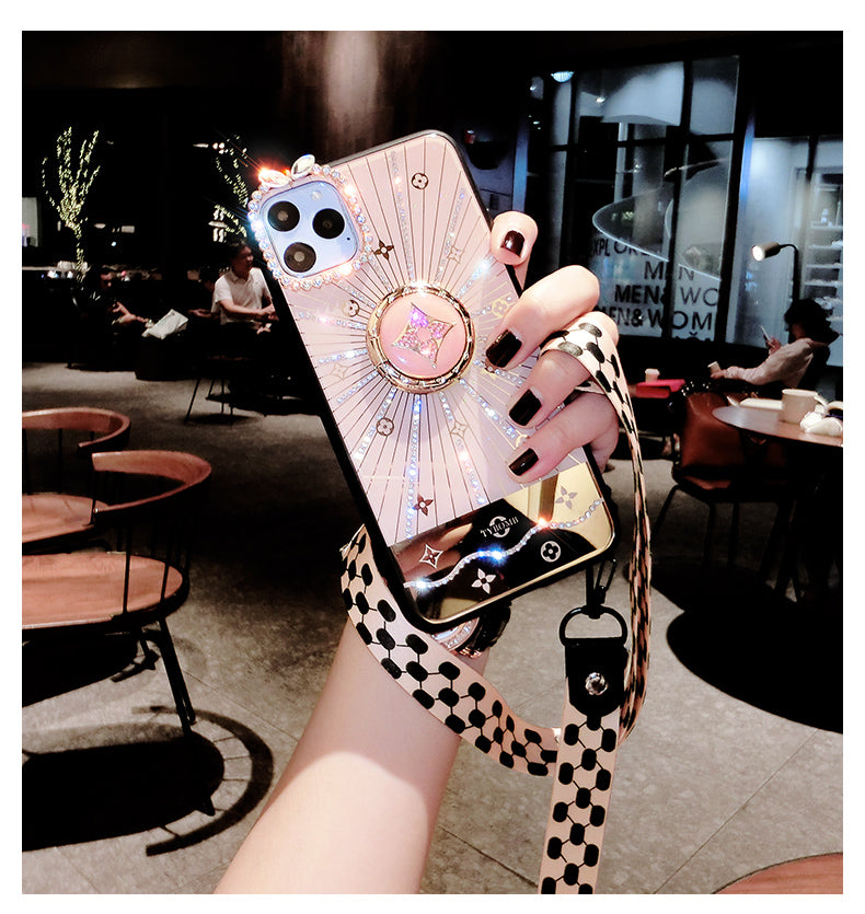 Diamond makeup mirror phone case for iphone