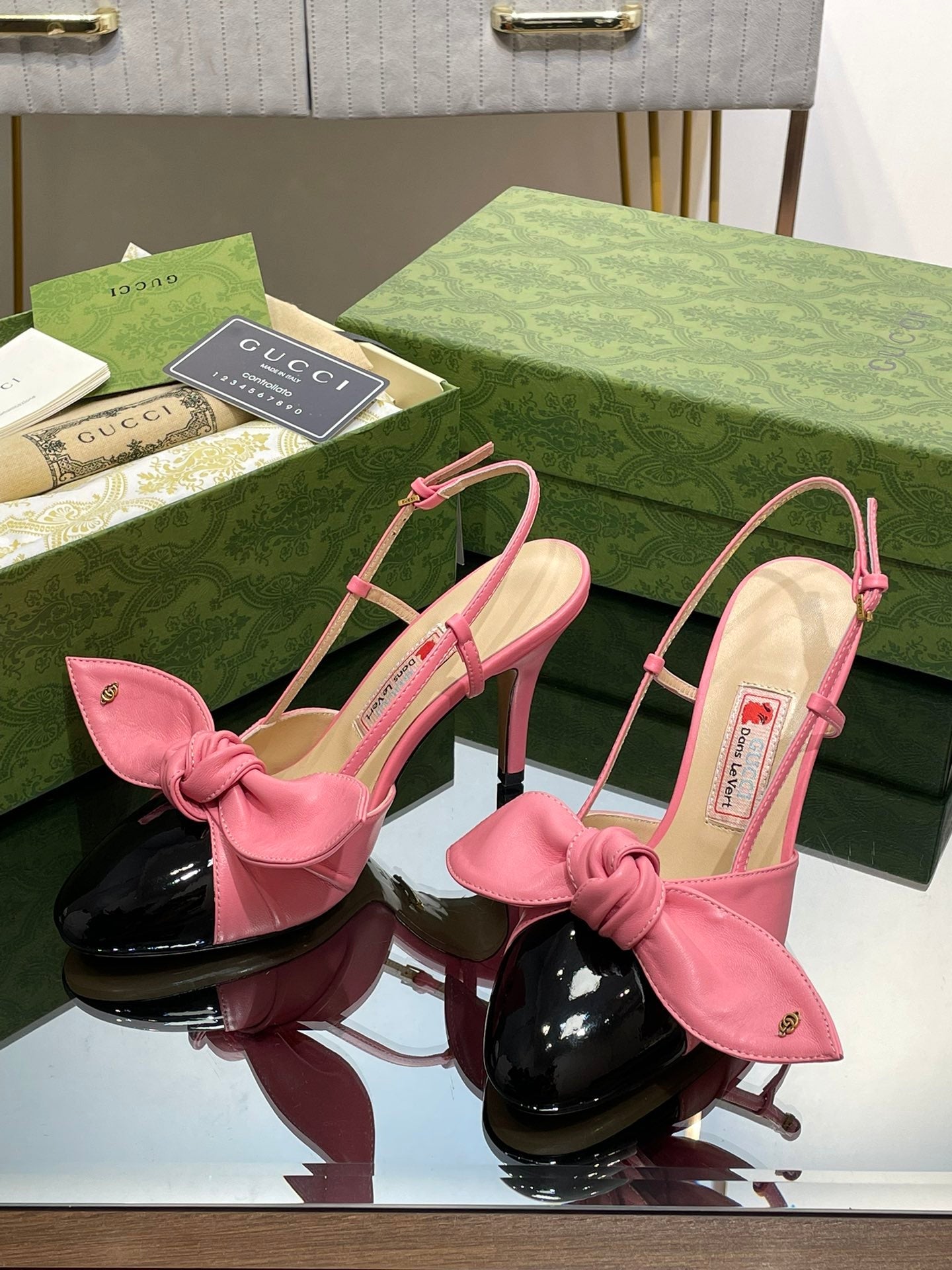 2023 GG Bow High Heel Sandals - S1