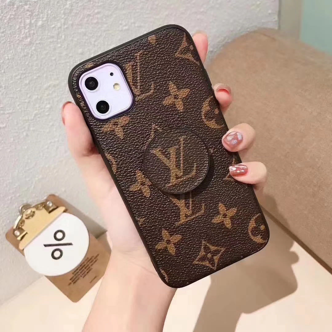 Retro leather stand phone case