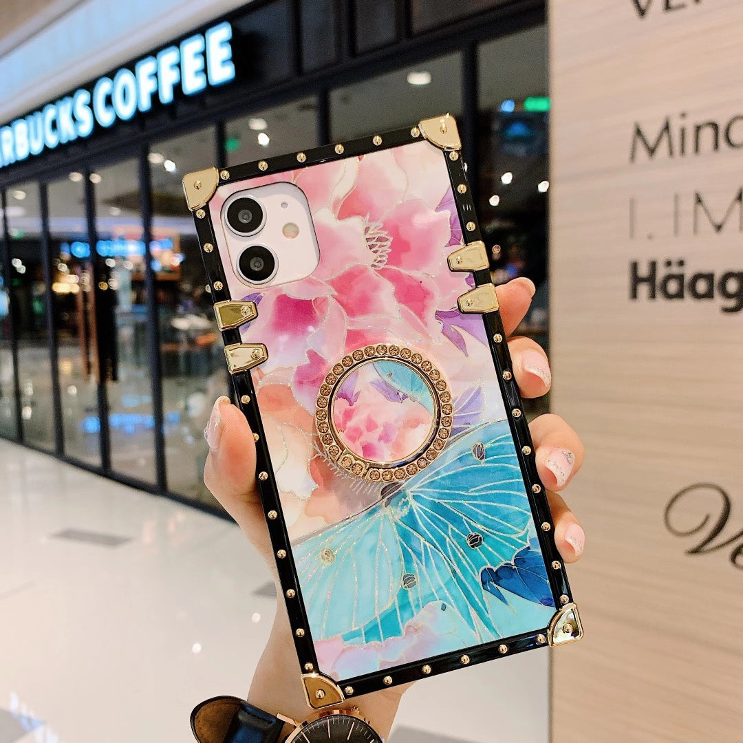 Fashion flowers square phone case for iphone