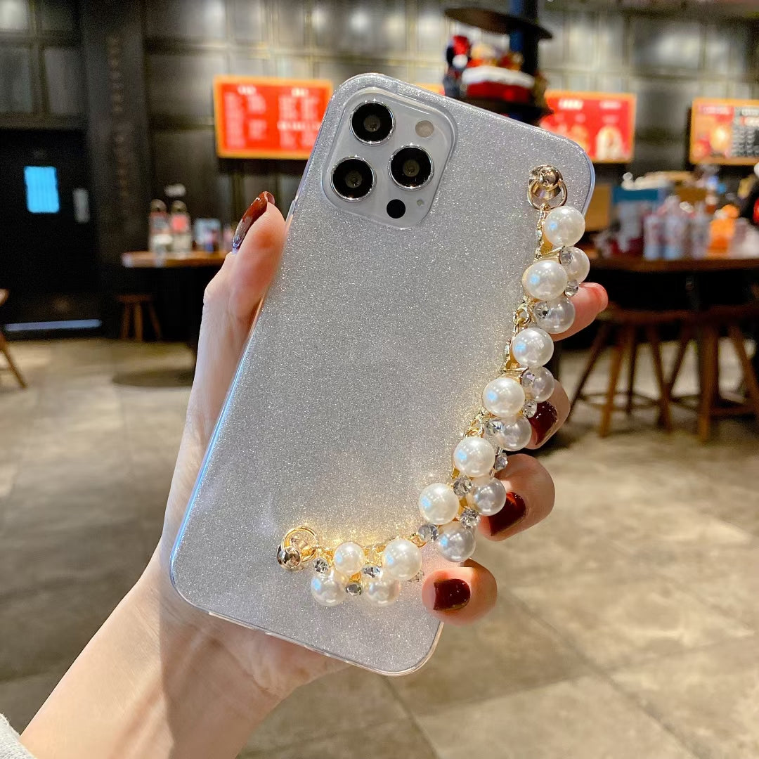 Glitter pearl bracelet phone case for iphone