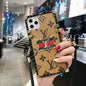 Leather stitching lanyard phone case for iPhone