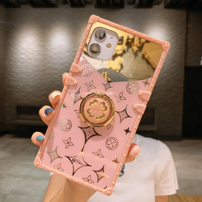 Luxury mirror square Bracket phone case