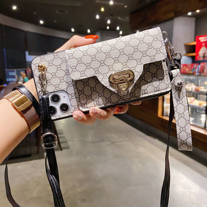 Lock coin purse messenger phone case