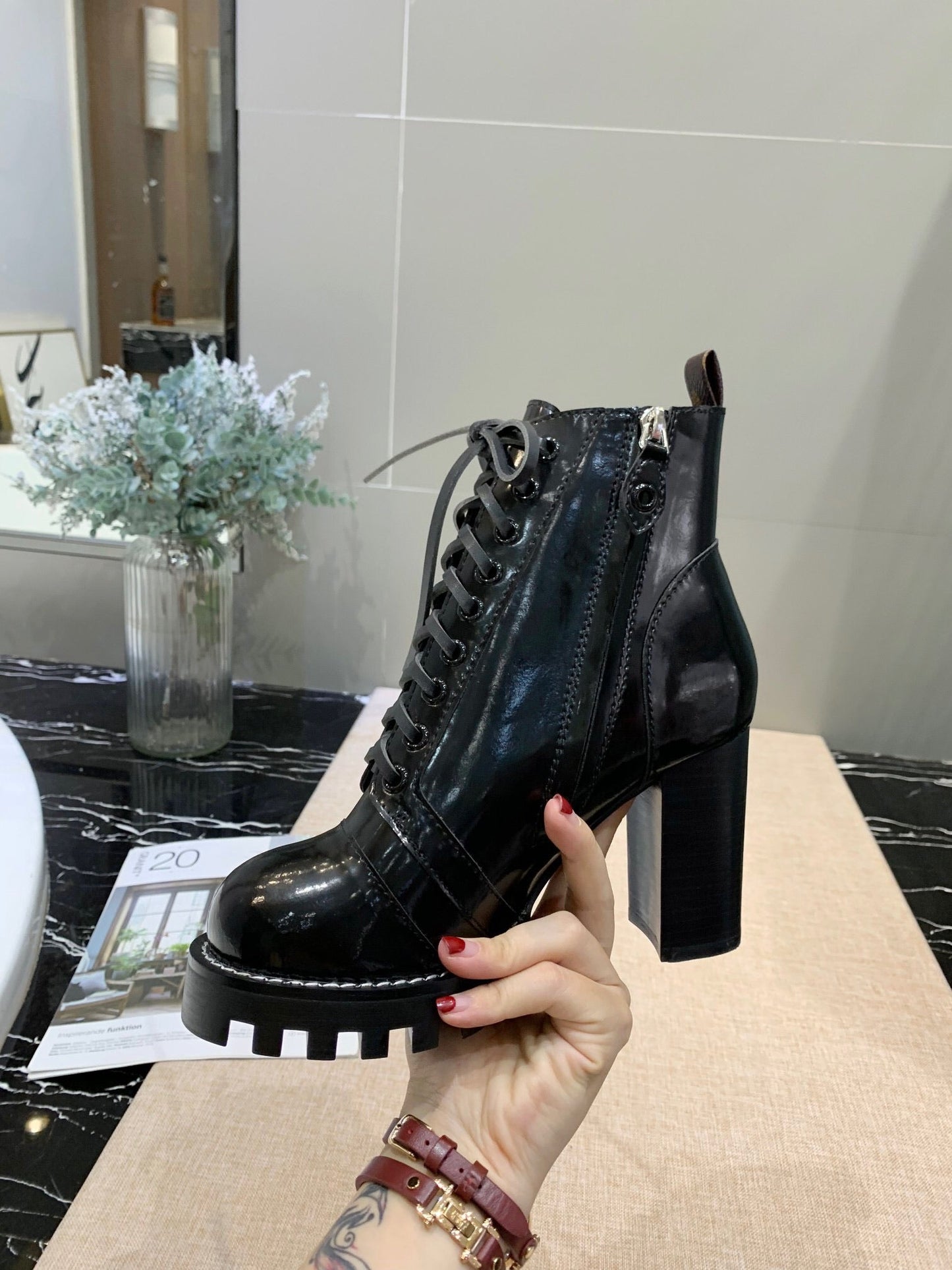 Lv black boots