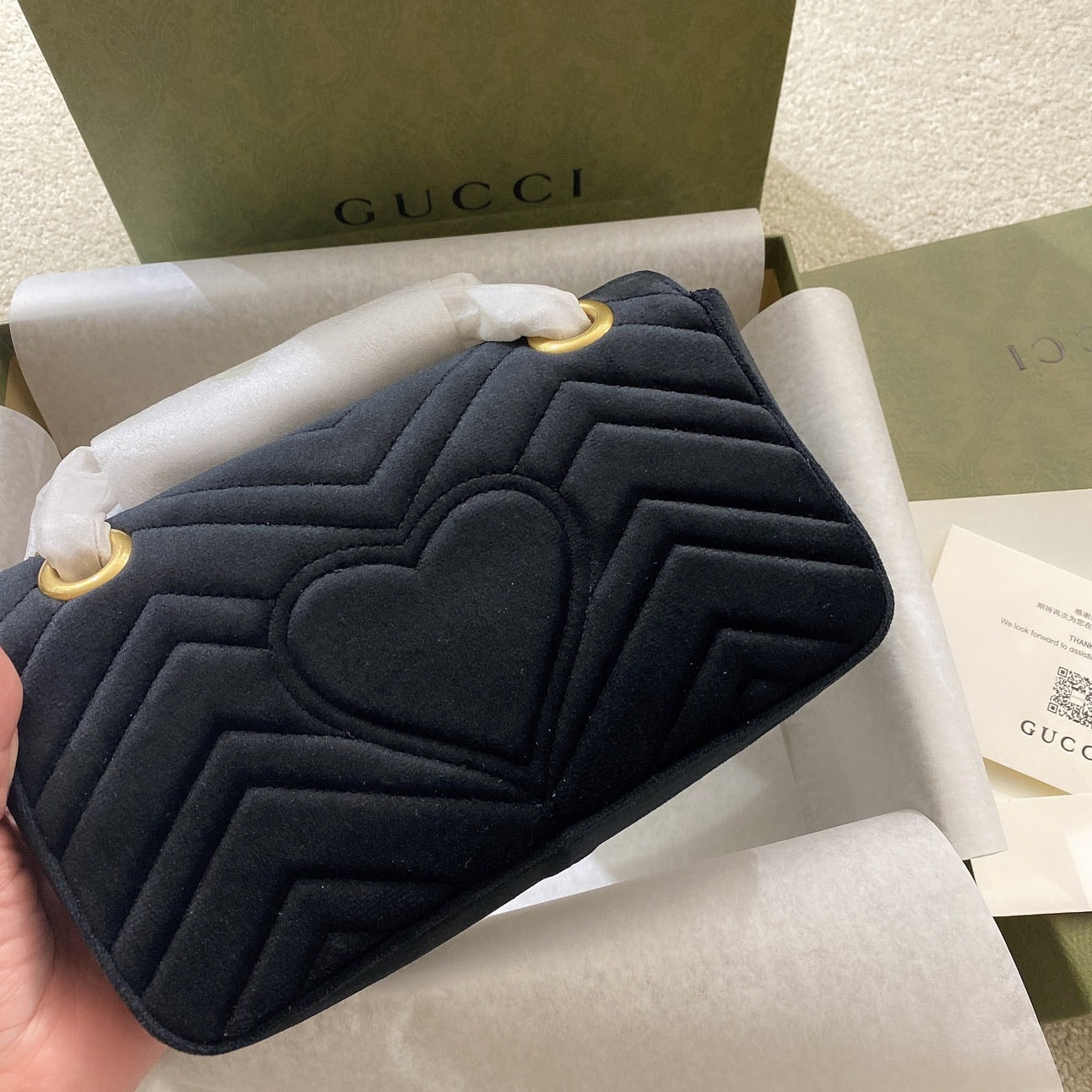 velvet handbag