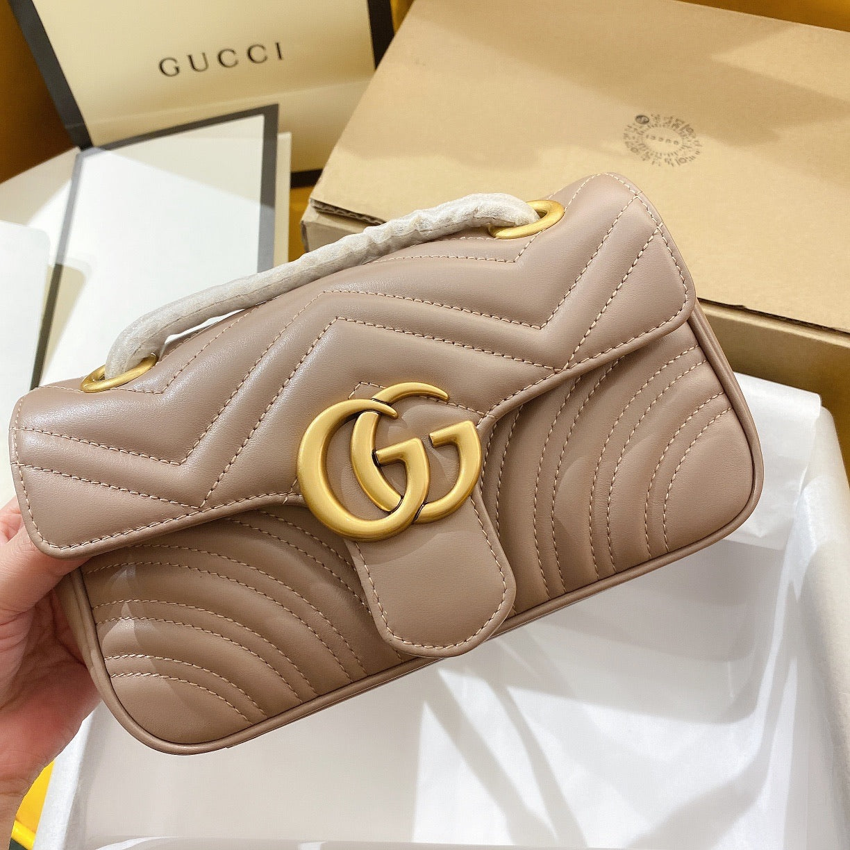 Cream 22cm handbag