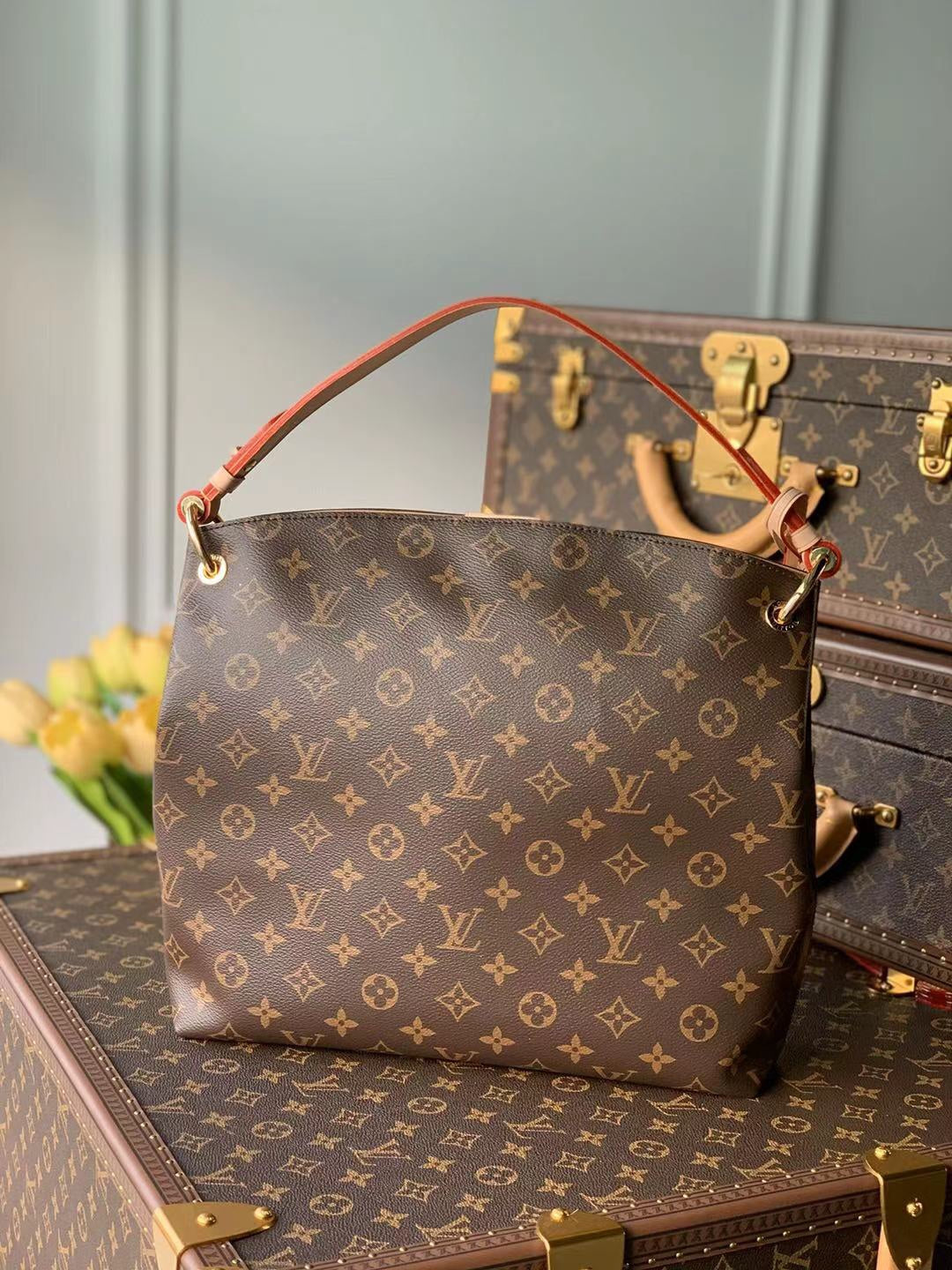 L v damier 35 x 30 x 11