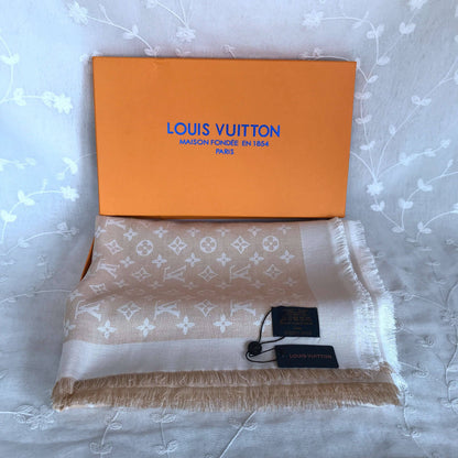 Lv cream scarf