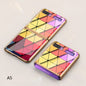 Luxury Pattern Tempered Glass Fold Case For Samsung Galaxy Z Flip